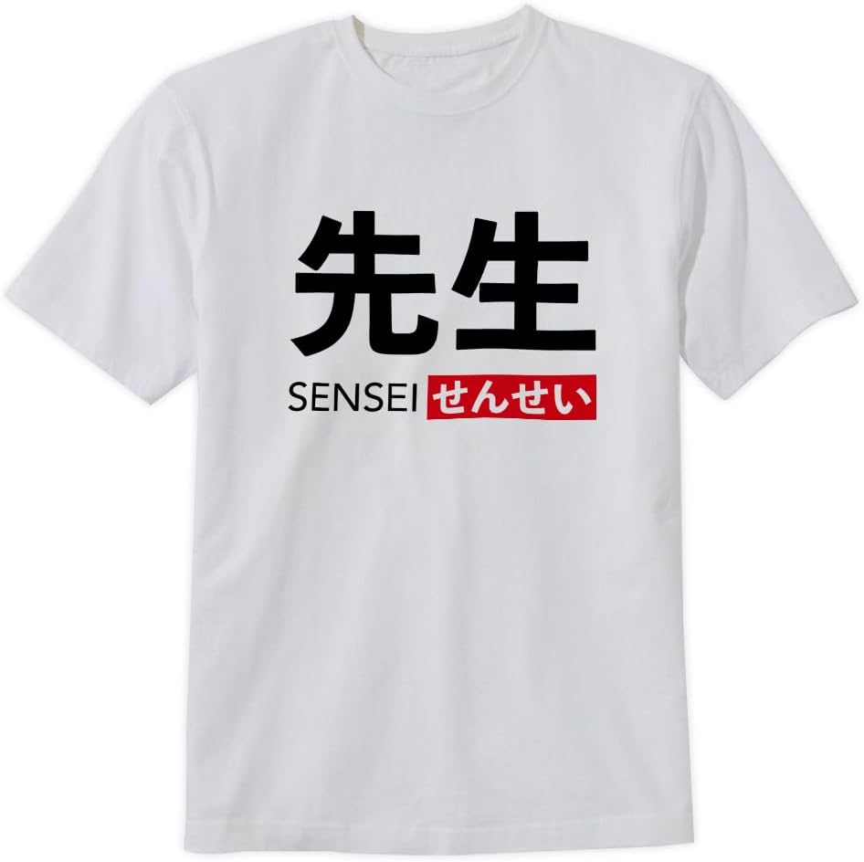 Japanese Kanji Characters Sensei T-Shirt Teacher in Japanese Design Tee Short Sleeve Unisex Shirt