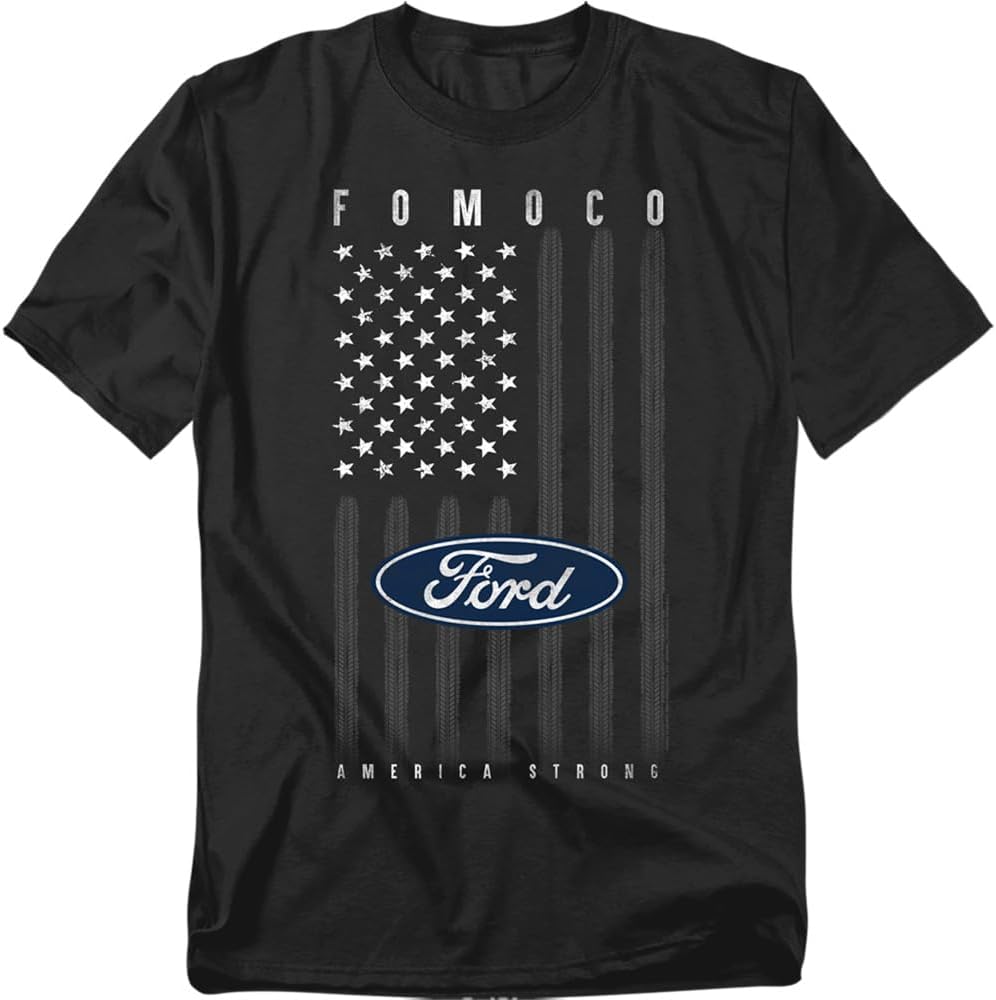Popfunk Ford USA Flag Unisex Adult T Shirt