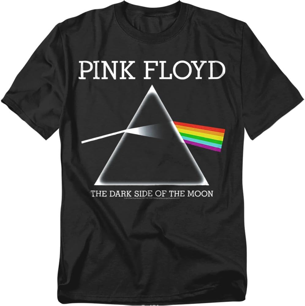 Popfunk Pink Floyd The Dark Side of The Moon Album Rock Music T-Shirt, Black