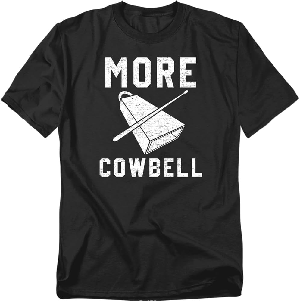 Popfunk More Cowbell T-Shirt – Funny Music Quote Tee, Men or Women, Unisex