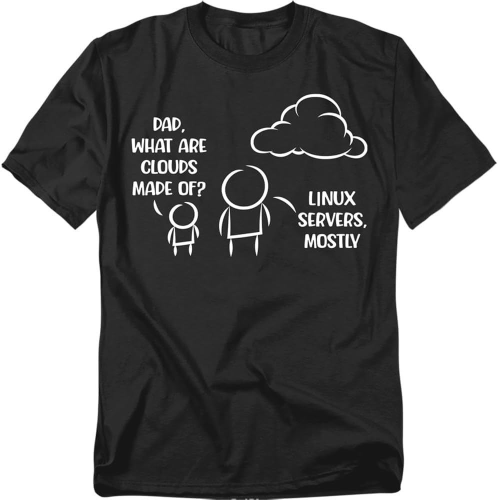 Popfunk Linux Cloud T-Shirt – Funny Programmer Devops Humor Tee, Unisex