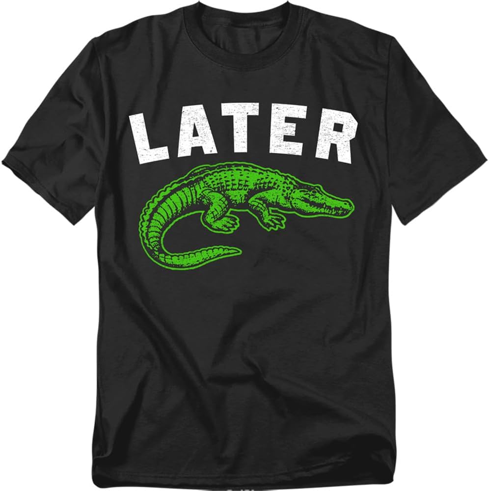 Popfunk Later Gator T-Shirt – Funny Animal Pun Retro Humor Tee, Unisex