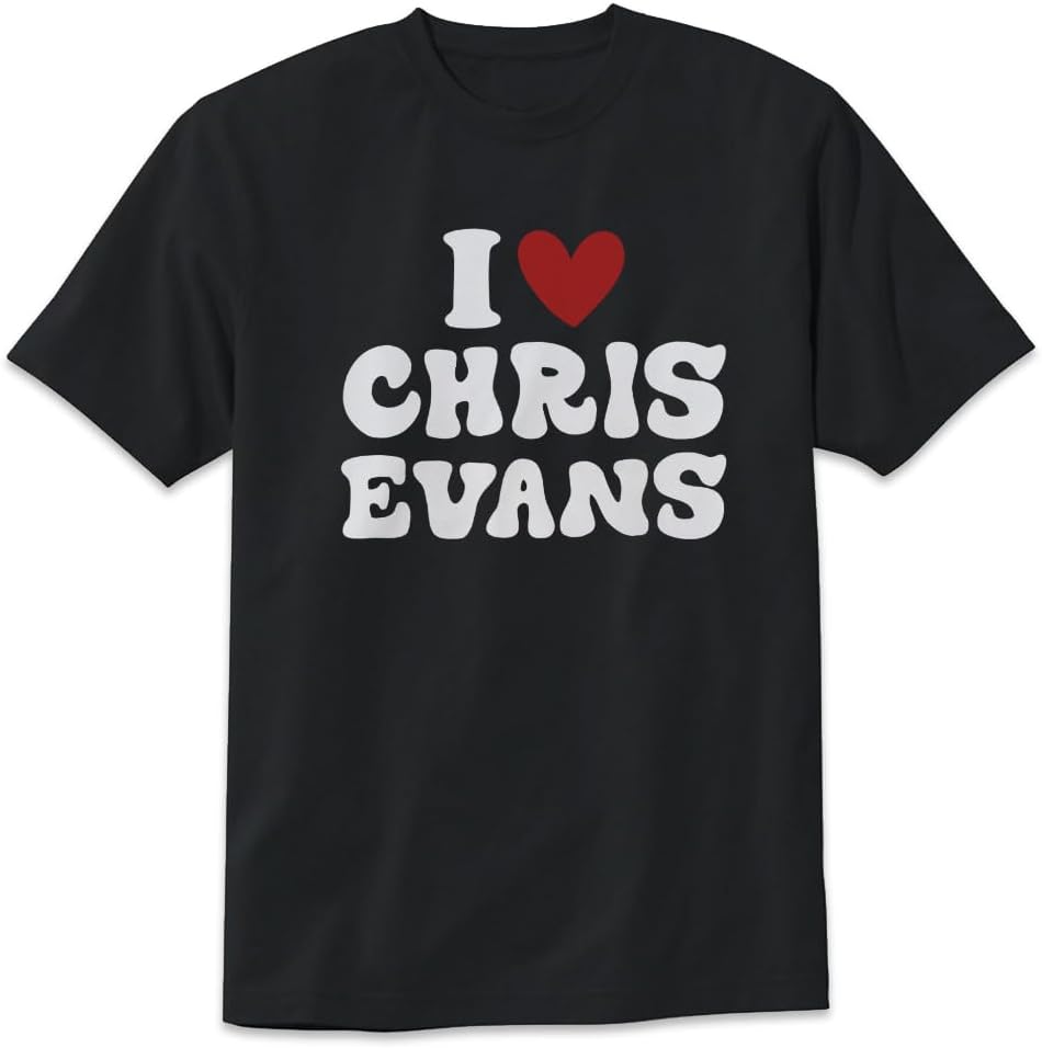 I Love Chris Evans T-Shirt I Heart Chris Evans Unisex Design Tee Short Sleeve Unisex Shirt