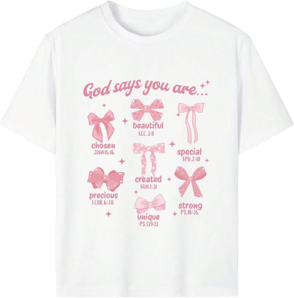 RoseSeek Girl's Graphic Tees Short Sleeve Crewneck T Shirts | Casual Summer Tops, Cute Preppy Clothes