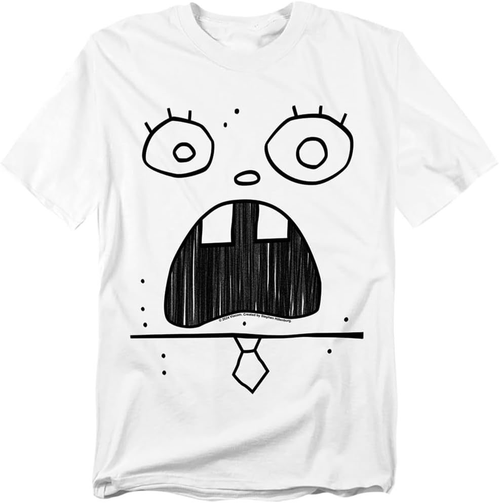 Spongebob Squarepants DoodleBob Face Unisex Adult T Shirt, White