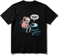 Cotton T-Shirt Skeleton Gaming with Cat Graphic Tee – Funny Gamer & Pet Lover Casual Soft Crewneck Top for Men Women