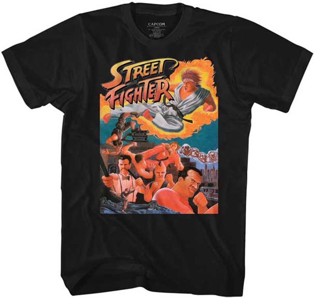 Street Fighter Men's Collage Slim Fit T-Shirt XX-Large Black