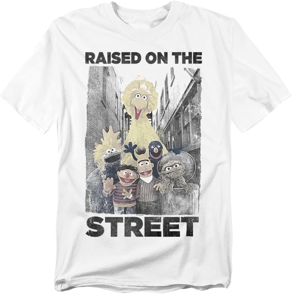 Popfunk Sesame Street Raised on the Street T-Shirt, White