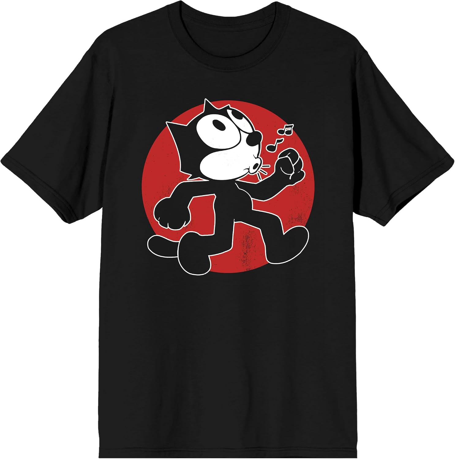 Felix the Cat Whistling Adult Black Short Sleeve Tee