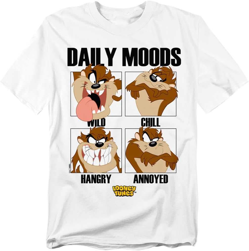 Popfunk Looney Tunes Taz Daily Moods Unisex Adult T Shirt
