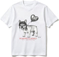 Cotton T-Shirt Cute Cat Wearing Hat Print Casual Soft Crewneck Top