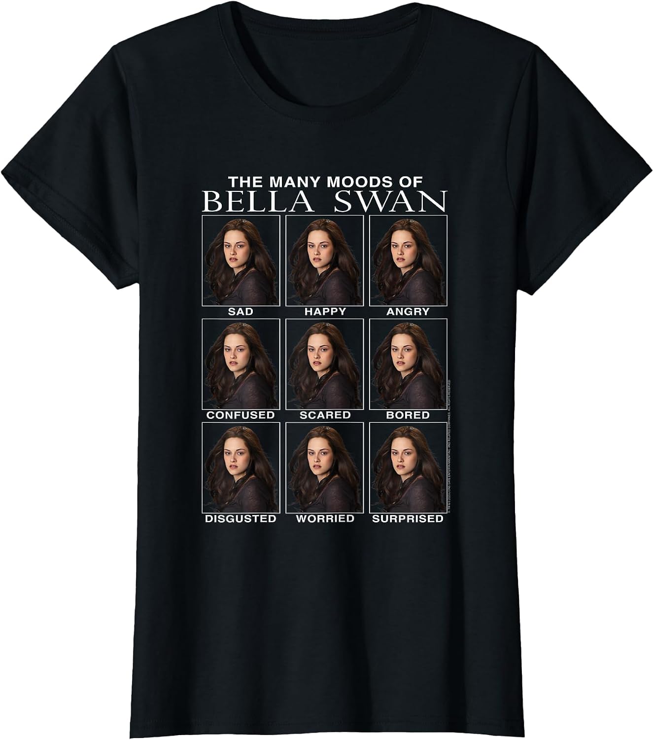 Twilight Saga The Many Moods of Bella Swan Meme Movie T-Shirt