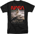Popfunk Classic NASA Aldrin Black Unisex Adult T Shirt
