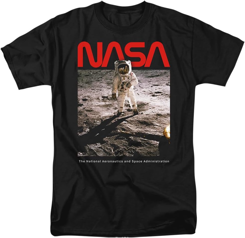 Popfunk Classic NASA Aldrin Black Unisex Adult T Shirt