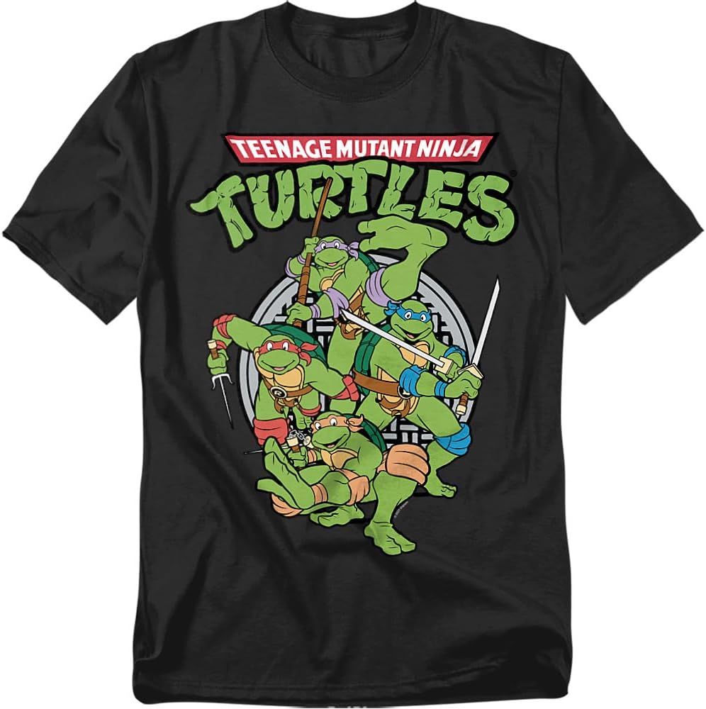 Teenage Mutant Ninja Turtles TMNT Group Unisex Adult T-Shirt Black
