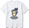 Cotton T-Shirt Cat Holds Screen with Error Message Casual Soft Crewneck Top