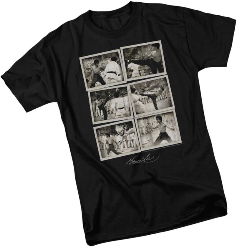 Bruce Lee Snap Shots Adult T-Shirt, X-Large Black