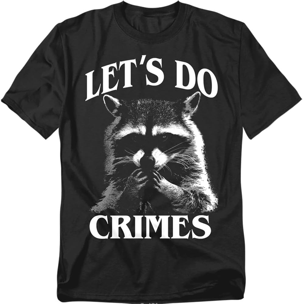 Popfunk Raccoon Let's Do Crimes Funny Mischievous Animal T-Shirt, Unisex