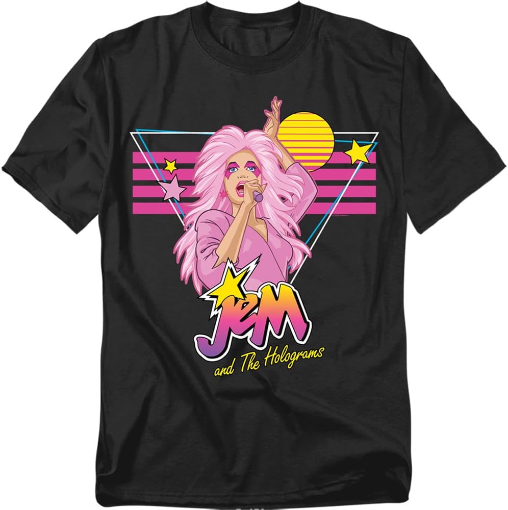 Popfunk Jem and the Holograms 80s Triangle Unisex Adult T Shirt