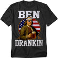 Popfunk Ben Franklin Drankin Funny Patriotic Drinking Humor T-Shirt, Unisex