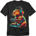 Popfunk Happy Capybara Gaming T-Shirt – Funny Gamer Animal Tee, Unisex