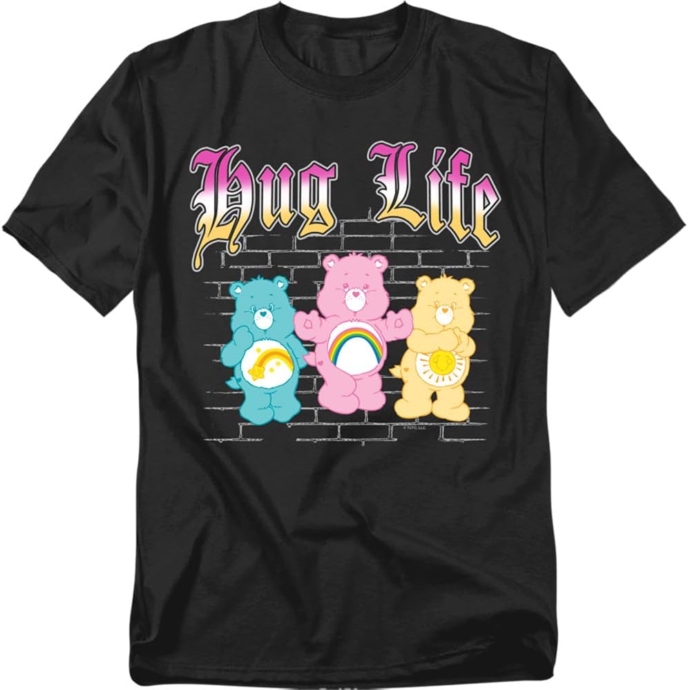 Popfunk Care Bears Hug Life Brick Wall Unisex Adult T Shirt