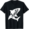 Auntie Shark T-shirt Matching Family Shirts Shark T-Shirt, Men, Black, Small