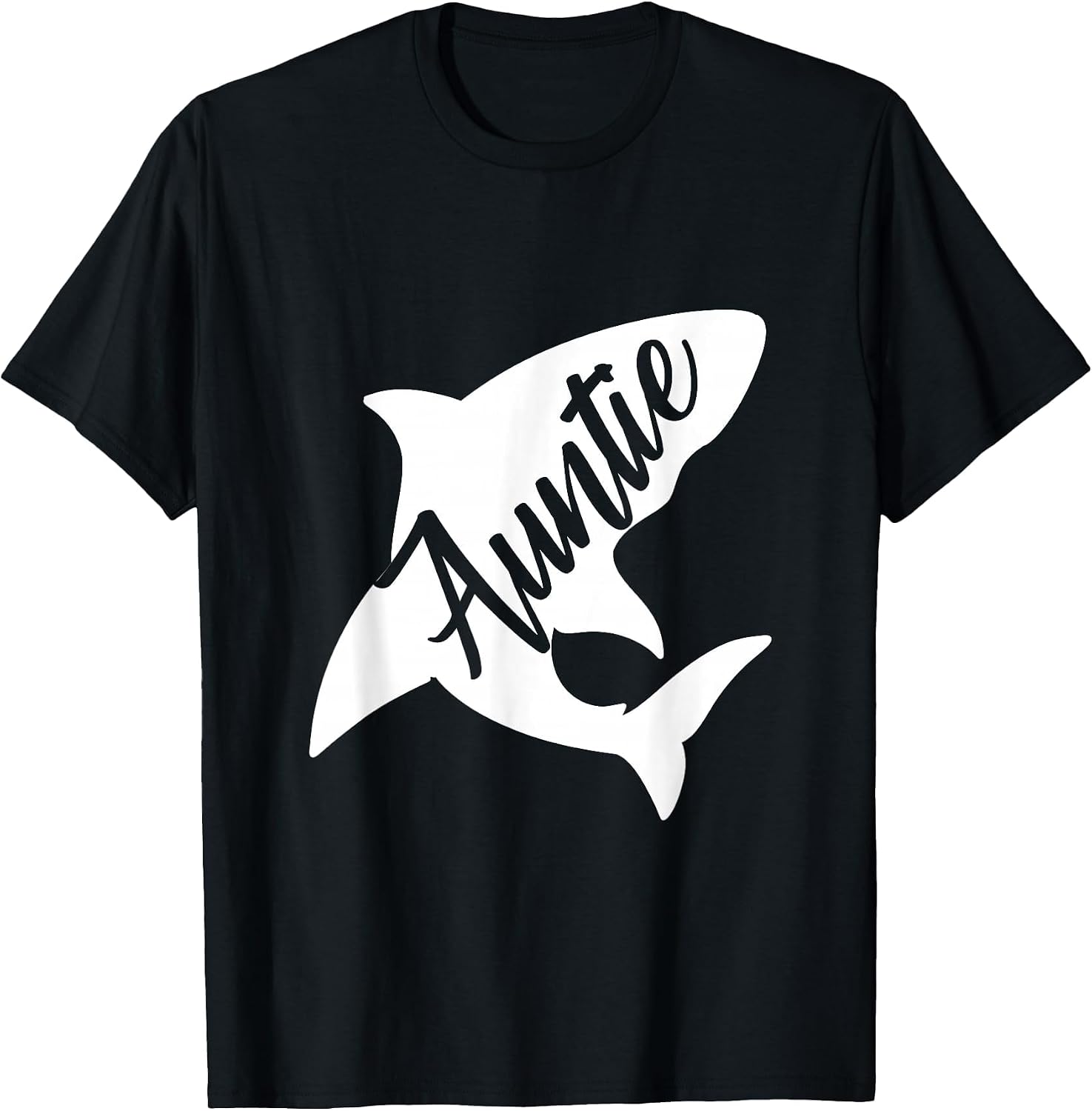 Auntie Shark T-shirt Matching Family Shirts Shark T-Shirt, Men, Black, Small