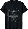 Vitruvian Man Piano Keyboard Players Piano Teacher Pianist T-Shirt, Men, Black, Small