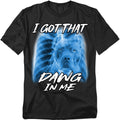 Popfunk Dawg in Me Ribcage Funny Pitbull Dog Lover Humor T-Shirt, Unisex