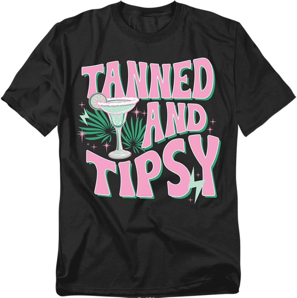Popfunk Tanned and Tipsy T-Shirt – Funny Summer Beach Party Tee, Unisex