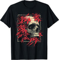 Red Spider Lily Flower Skull Skeleton Japanese Anime Otaku T-Shirt
