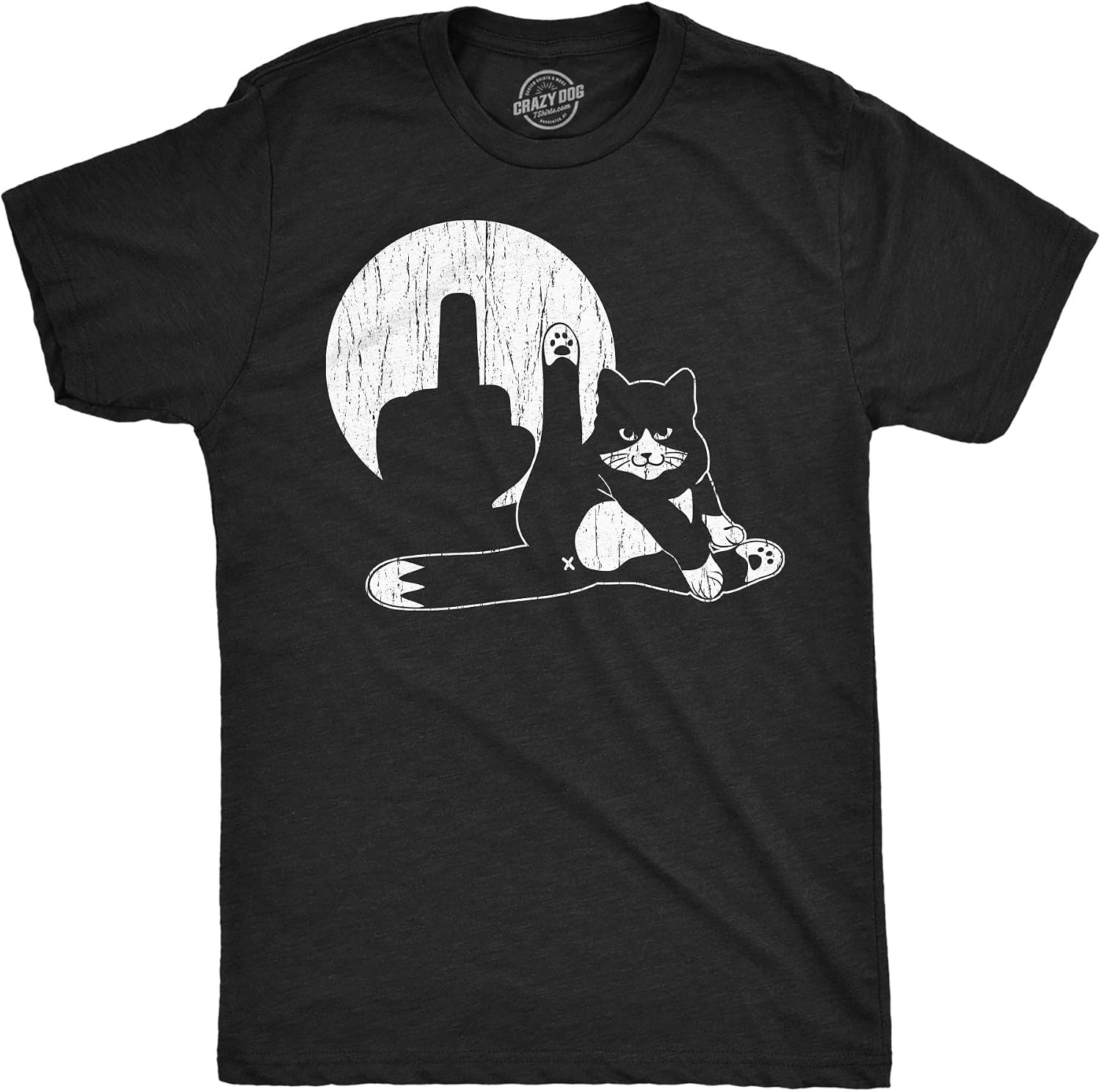 Mens Funny T Shirts Cat Middle Finger Shadow Puppet Show Tee for Men | Funny T Shirts, Graphic Apparel for Men, Cool Cat Short Sleeve, Sarcastic, Soft Cotton Blend, Novelty Tees for Guys