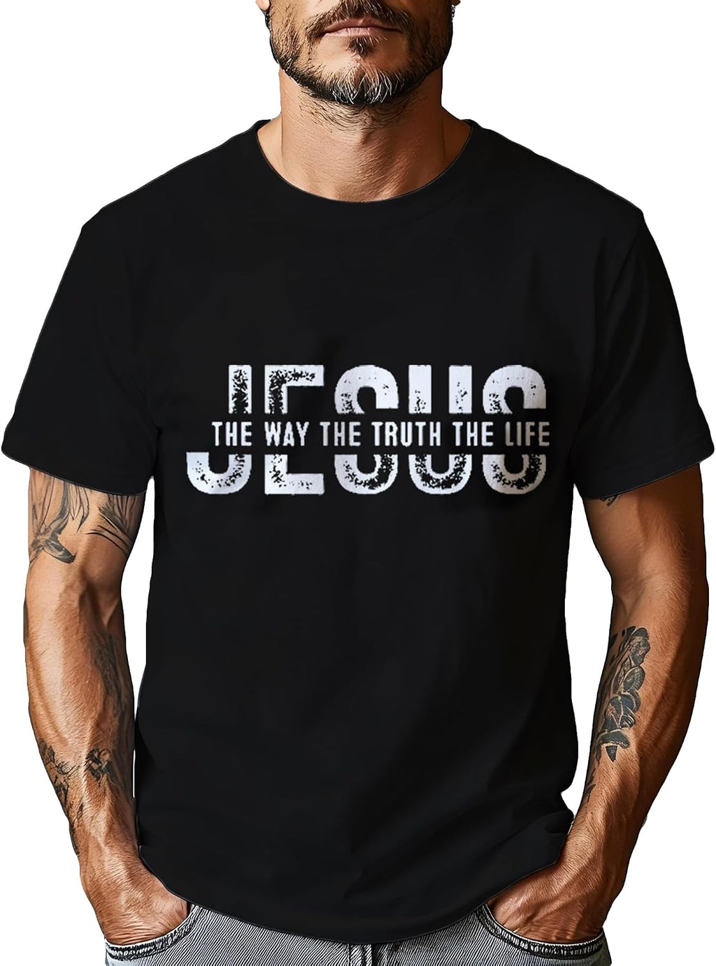 Christian Jesus Shirts for Men Inspirational Bible Verse Faith Graphic Tees