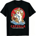 Catzilla Cat Japanese Art Funny Gifts for Men Women T-Shirt