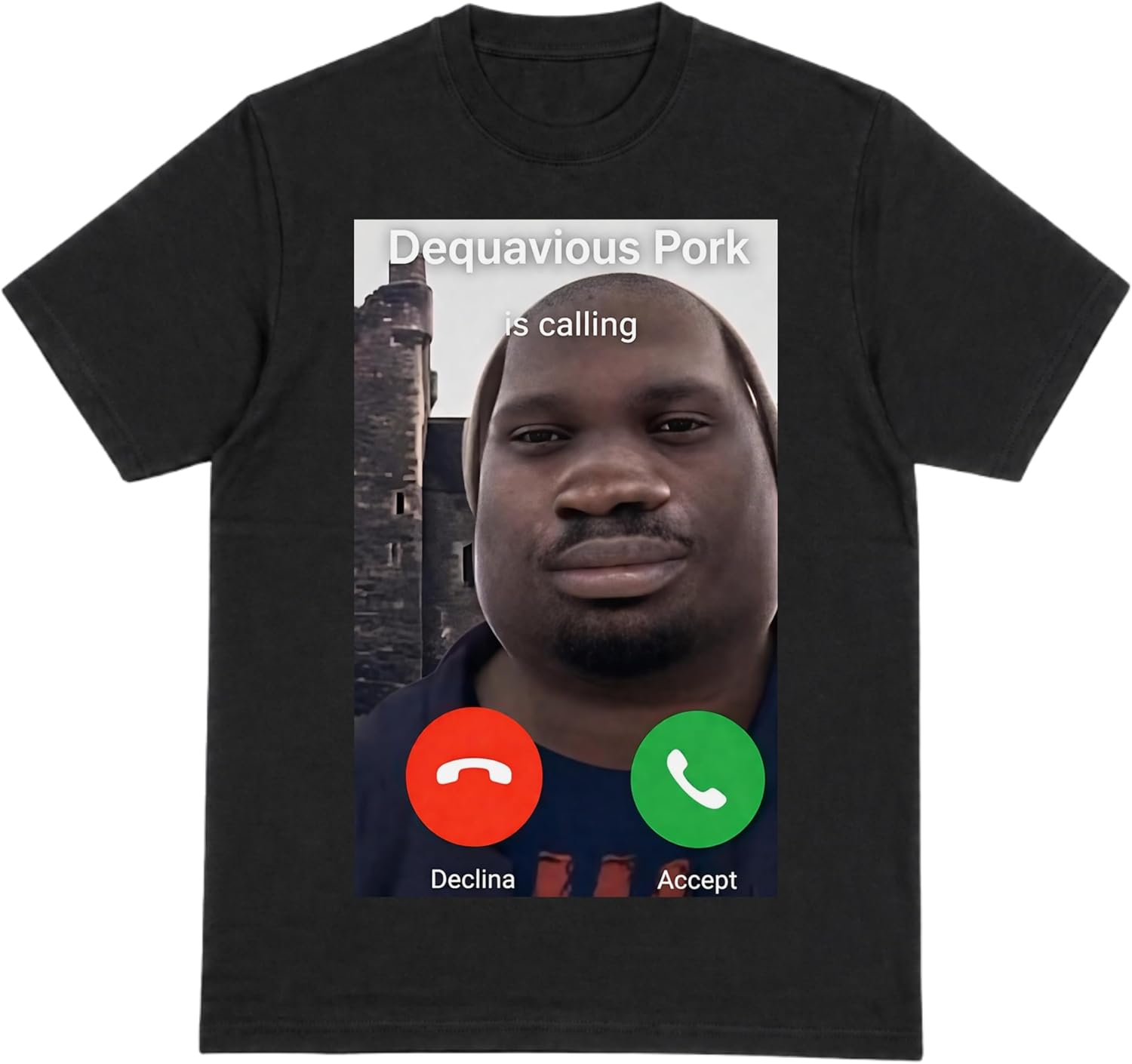 Dequavious Pork Funny Answer Call Phone T-Shirt, Brainrot T-Shirt