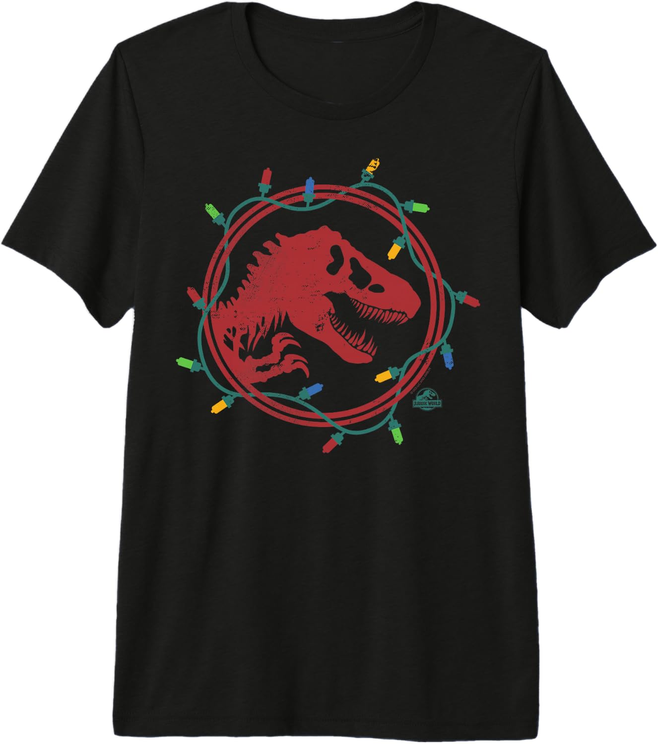 Jurassic World T-Rex Christmas Lights Premium Tri-blend T-Shirt