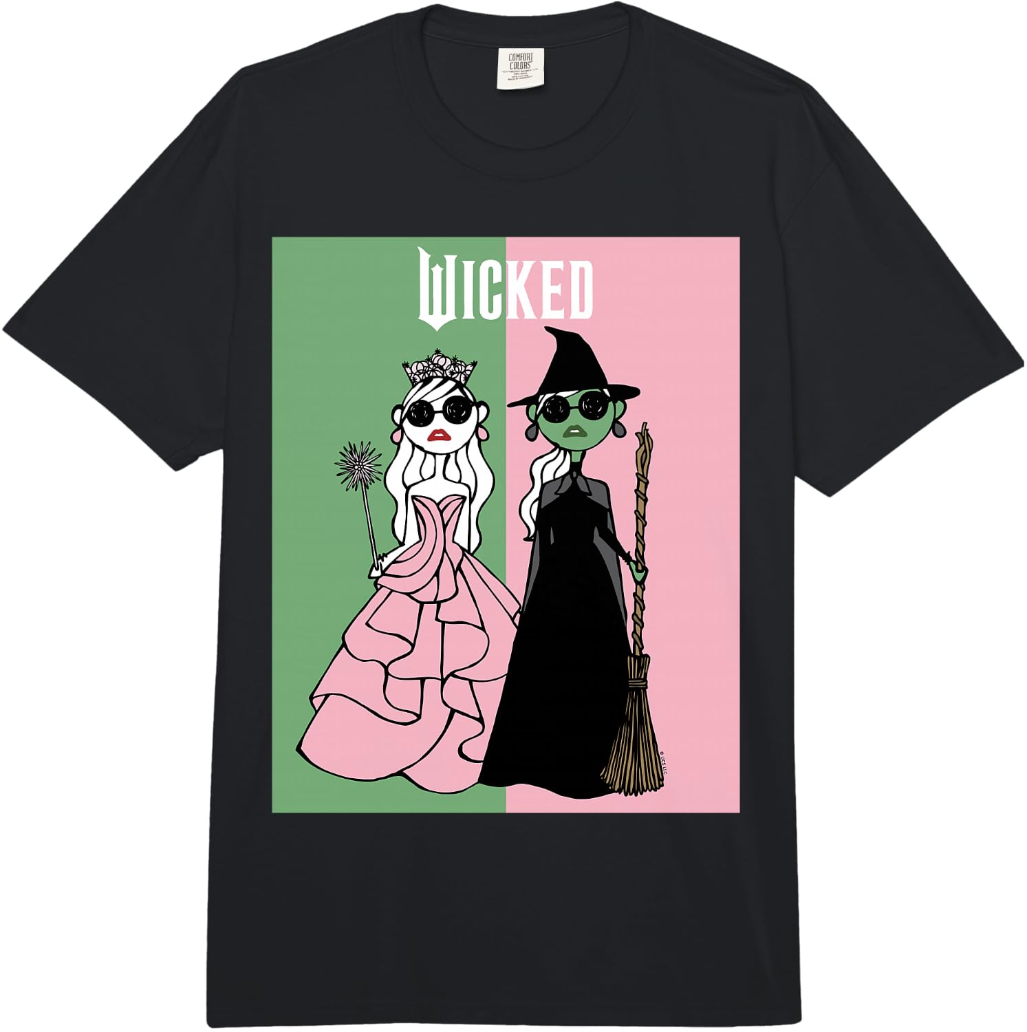 Wicked Glinda Elphaba Fashion Split Comfort Colors Adult Heavyweight T-Shirt