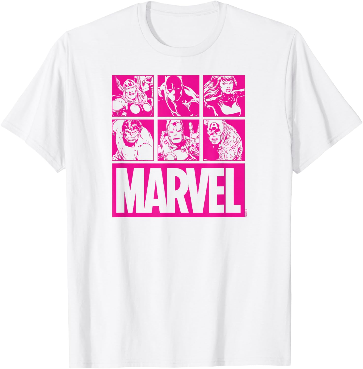 Marvel - Pink Character Grid Valentine's Day T-Shirt