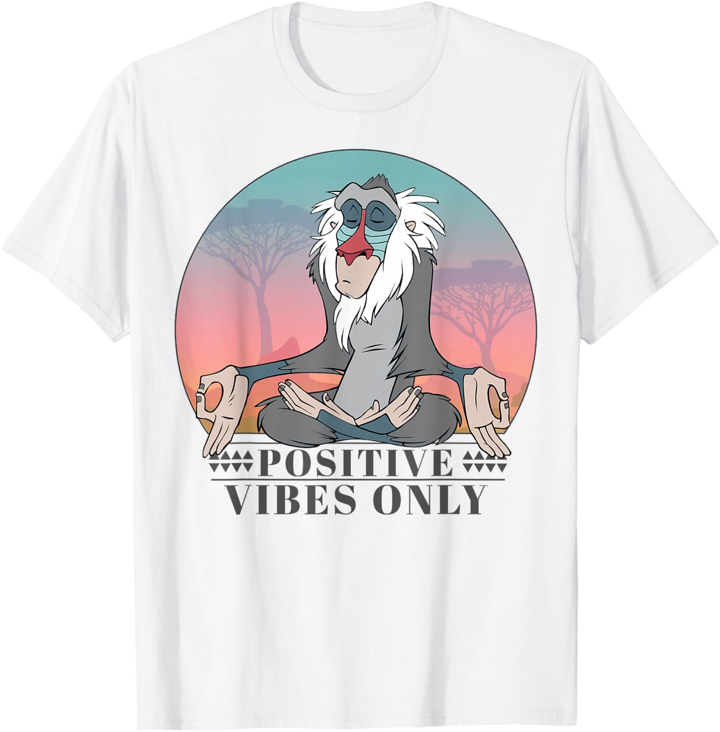 Disney The Lion King Rafiki Positive Vibes Only Vintage T-Shirt