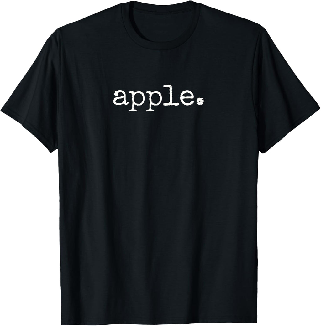 Apple. Unisex-Adult Classic Black Crew Neck T-Shirt, Small, Short Sleeve