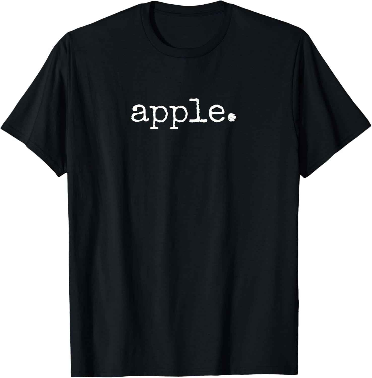 Apple. Unisex-Adult Classic Black Crew Neck T-Shirt, Small, Short Sleeve