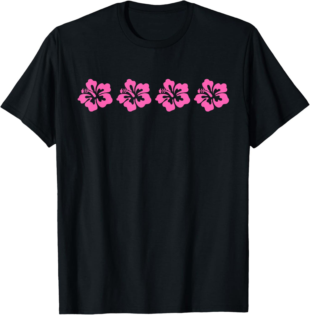Awesome Hawaiian Pink Hibiscus Flowers Rose Mallow T-Shirt