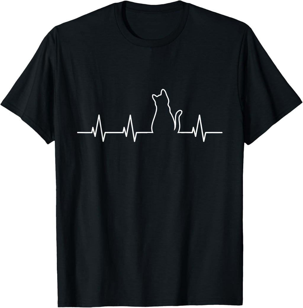 Cat Heartbeat Men Women Girls Kids T-Shirt