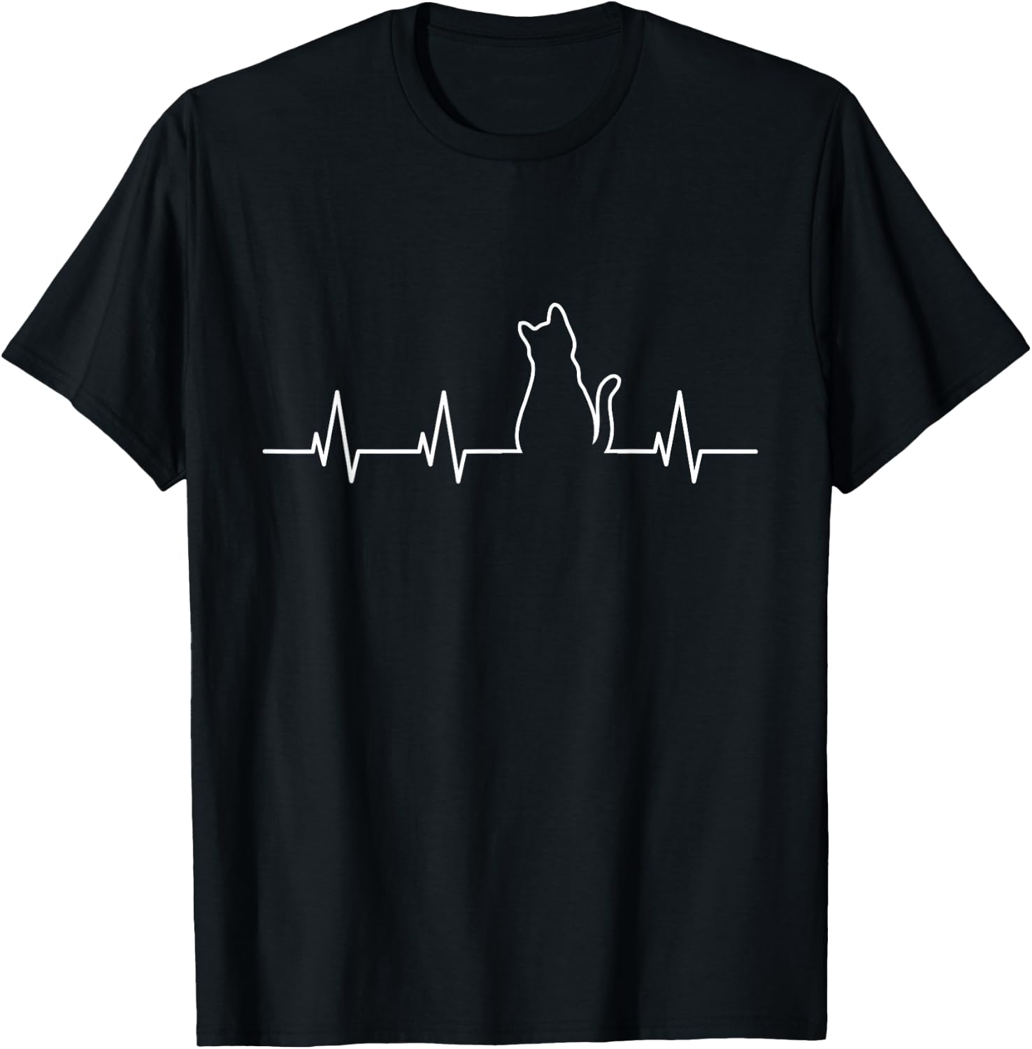 Cat Heartbeat Men Women Girls Kids T-Shirt