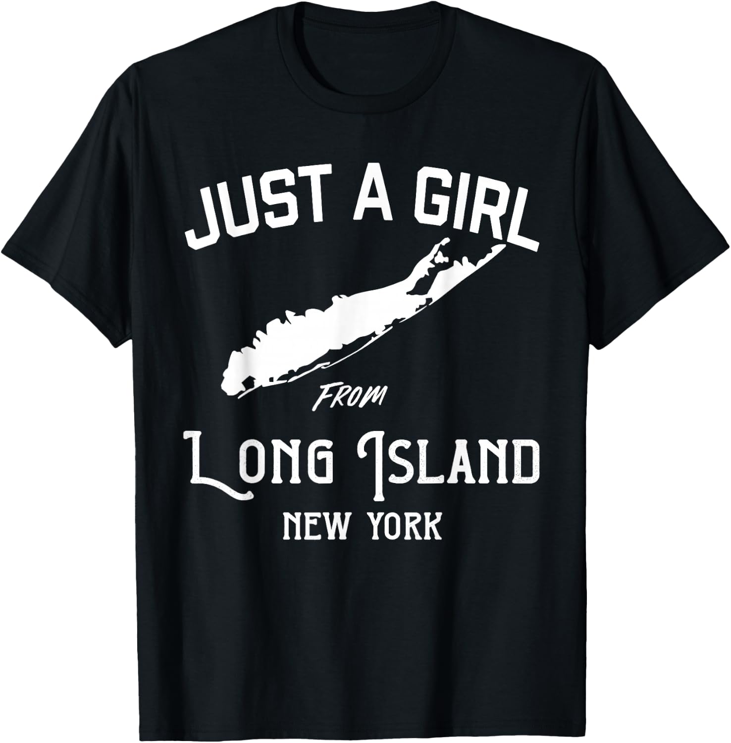 Long Island New York Souvenir for Women, Girl, Wife Map T-Shirt
