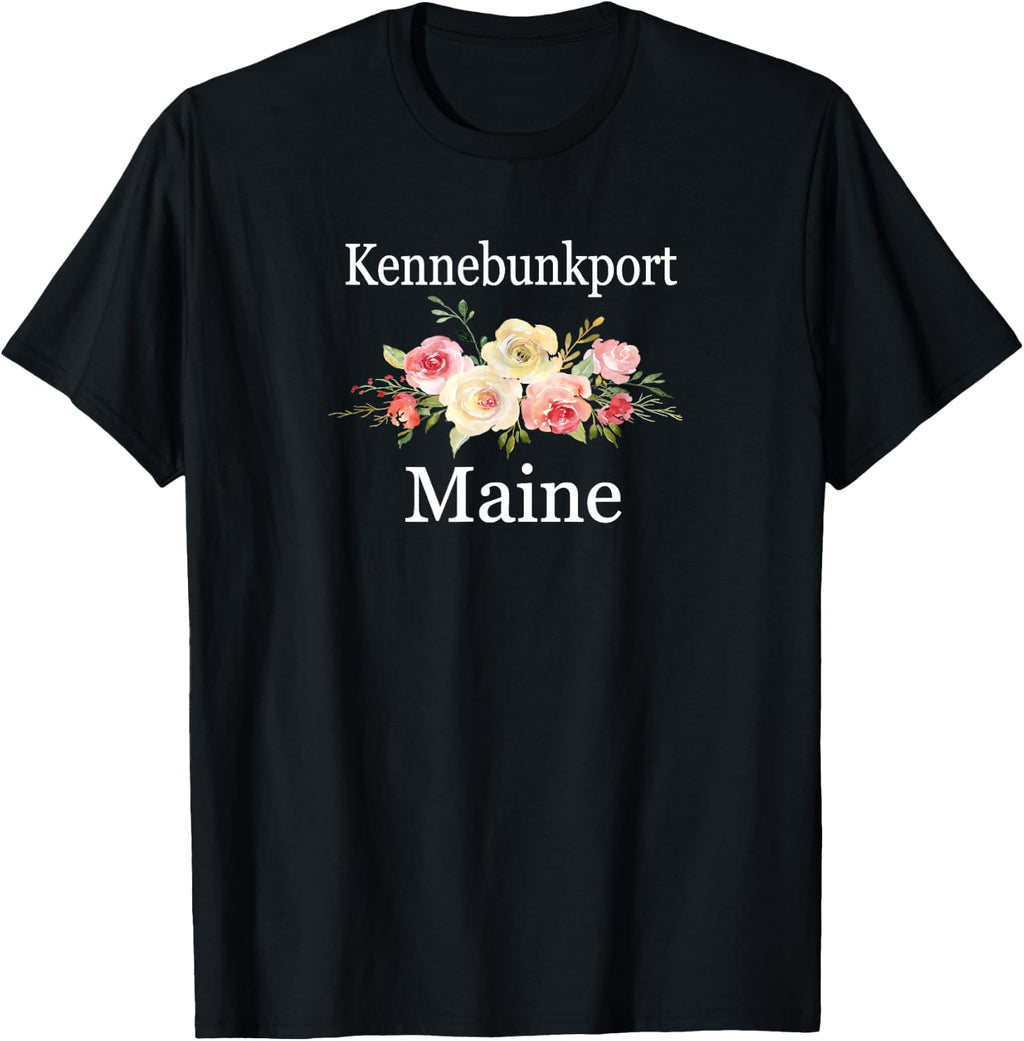 Kennebunkport Maine Pink Flower Bouquet Maine Souvenir Gift T-Shirt