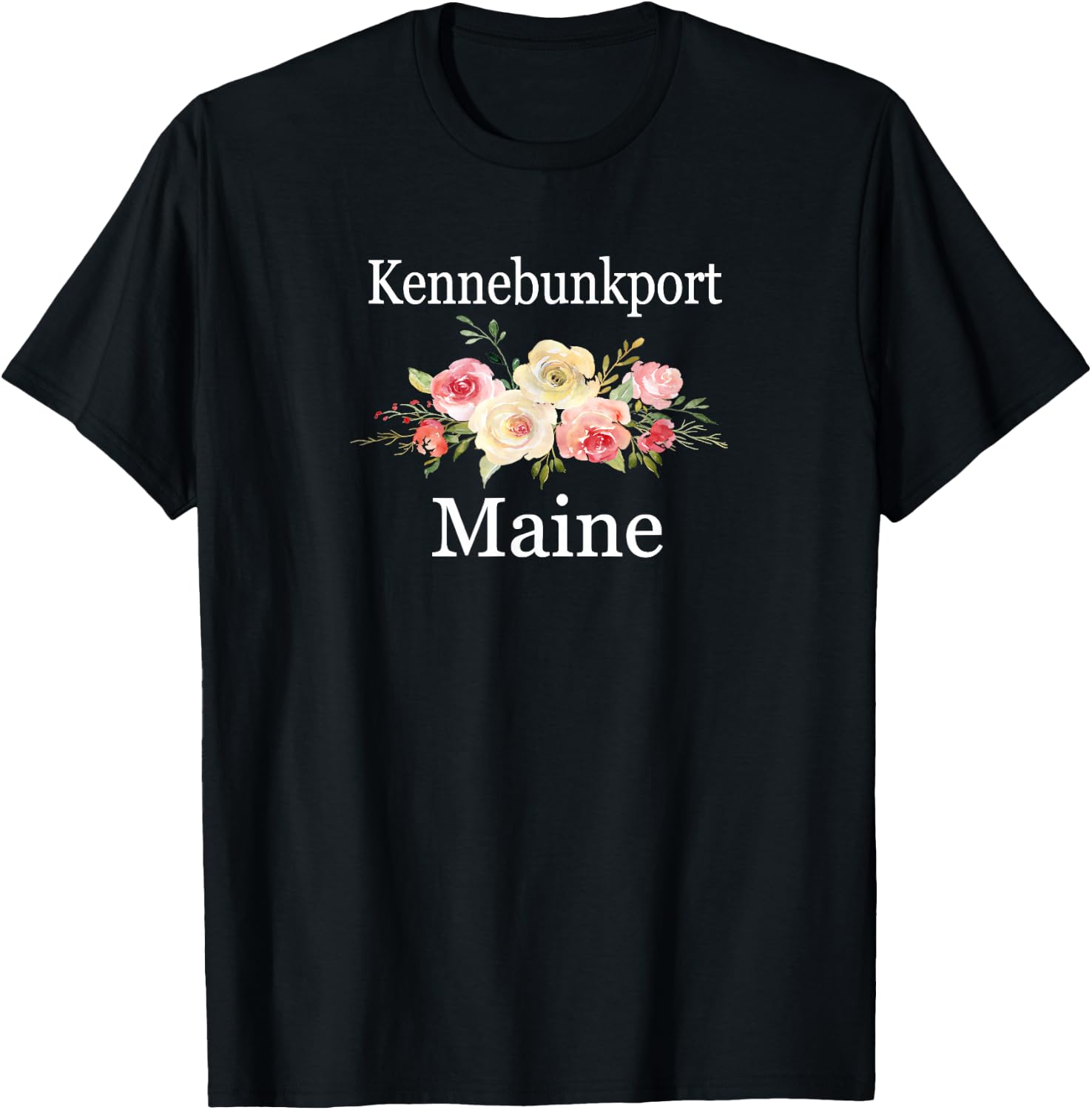 Kennebunkport Maine Pink Flower Bouquet Maine Souvenir Gift T-Shirt