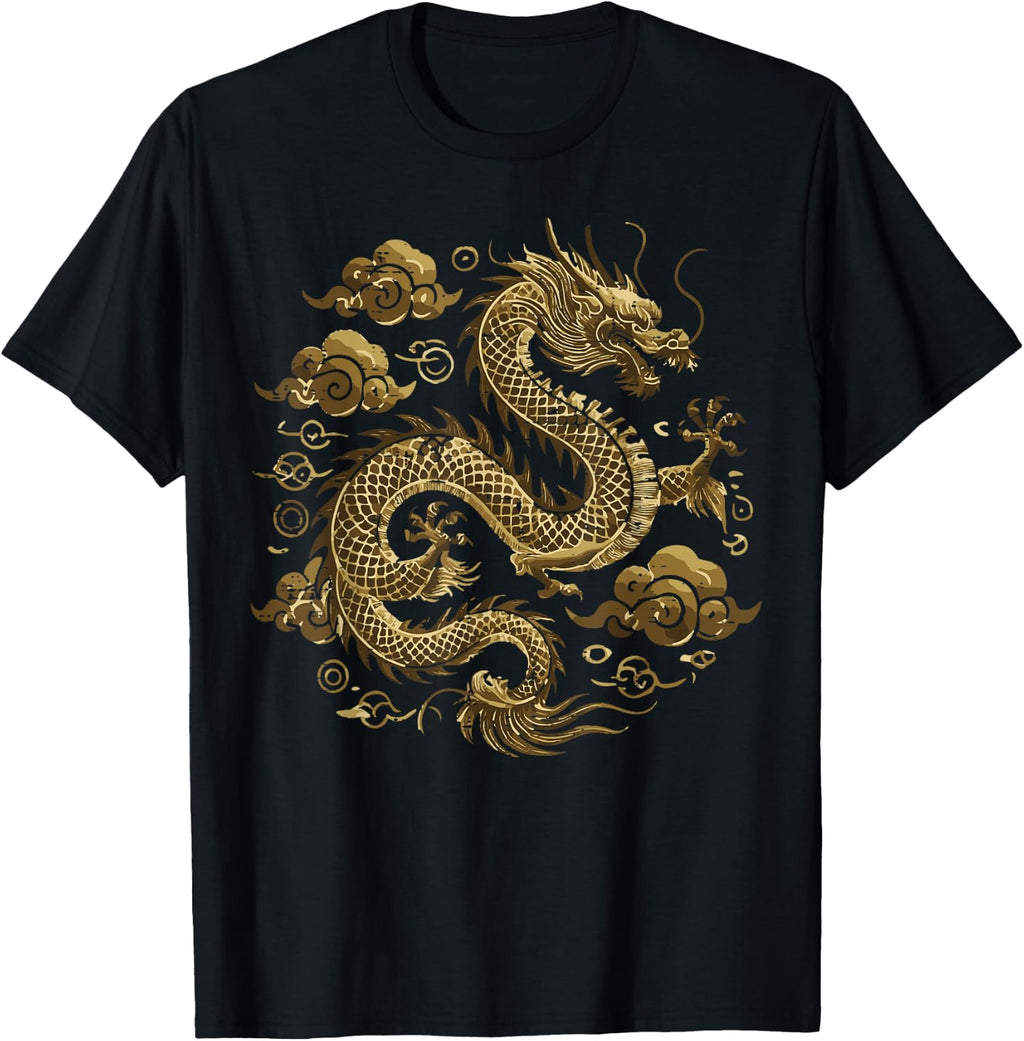 Asian Dragon Clouds Vintage Chinese Japanese Men Women Kids T-Shirt