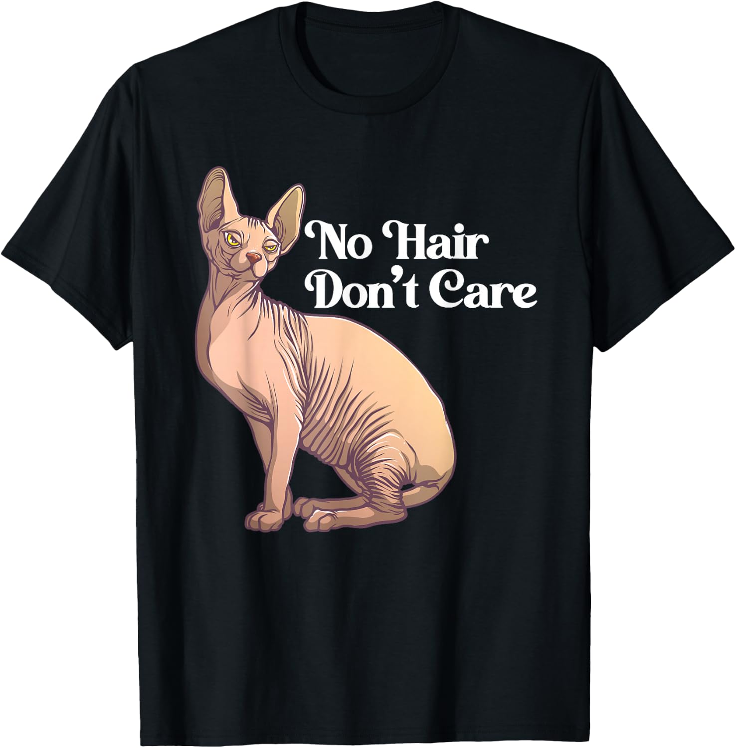 Funny Sphynx Cat Art for Men and Women, Hairless Cat Lovers Pet T-Shirt